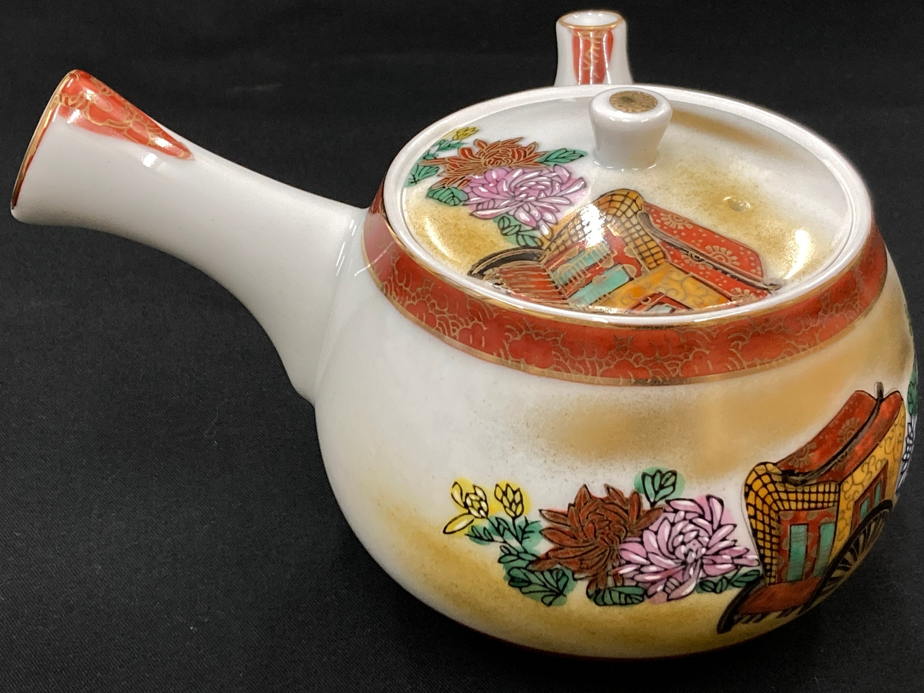 Japanese Kyusu Tea pot/ Kutani ware/ KUTANI SIGNATURE/ Etsy