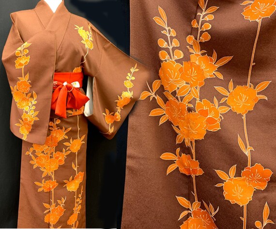High Quality!! Japanese Kimono Houmongi/ Vintage S