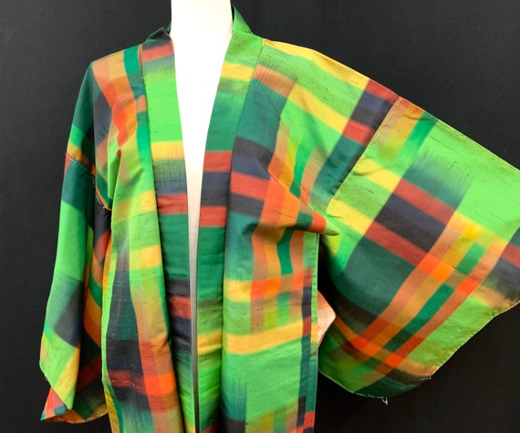 RARE!! Japanese Kimono Haori / OSHIMA TSUMUGI/ Sil