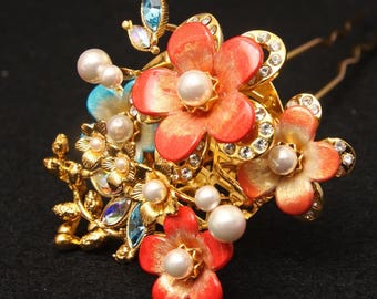 Kanzashi Hair Sticks/ Pearl Hair Pin/ Maiko Kanzashi/ Kimono Hair Stick/ 02