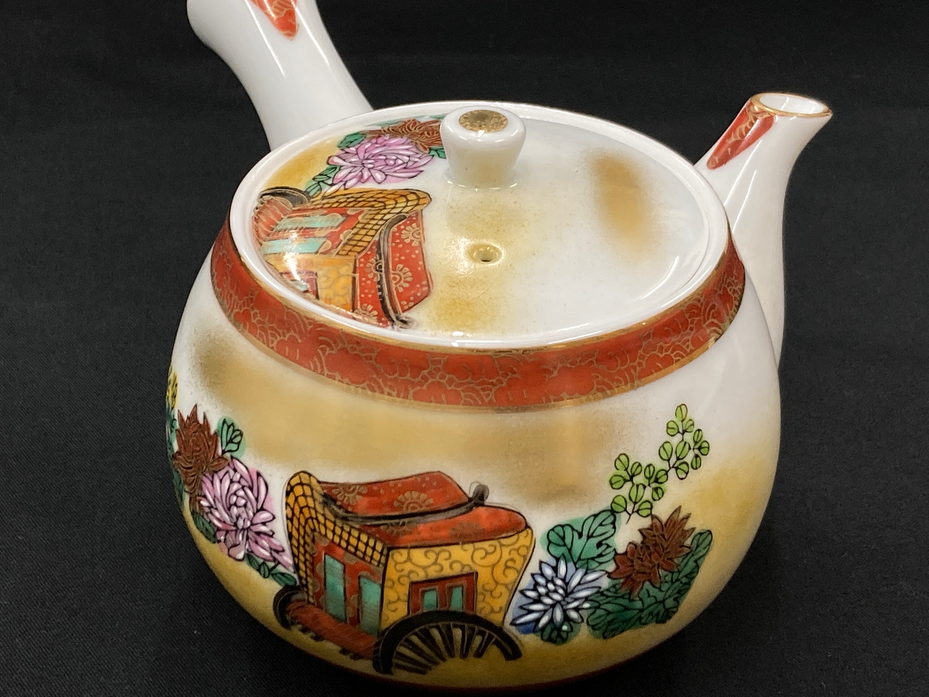 Japanese Kyusu Tea pot/ Kutani ware/ KUTANI SIGNATURE/ Etsy