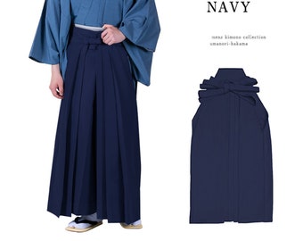 Japanese Men's  Hakama / NEW/ SAMURAI Costume/ Budo Cosplay/ Samurai Cosplay/ navy blue
