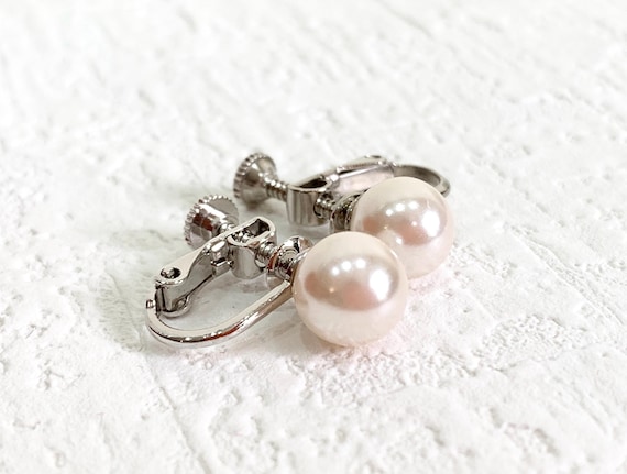 Akoya Pearl Earrings/ Vintage Natural Akoya Pearl Earrings/ Japanese Akoya Pearl/ 042007