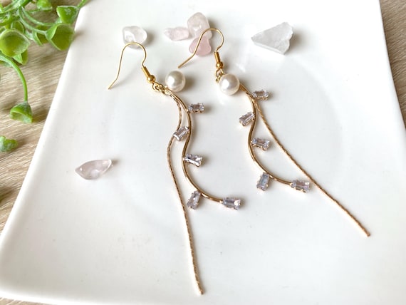 Akoya Pearl Earrings/ Natural Akoya Pearl Earrings/ Japanese Akoya Pearl/ 073001