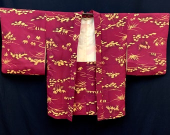 Japanese Silk Kimono Haori / Vintage Silk Haori Jacket / Short Kimono/ 071905