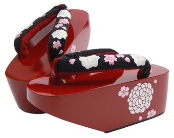 Japanese  Okobo Kimono Sandal/ Maiko Kimono Geta Zori/ Koppori/ Pokkuri/ Paulownia　　　