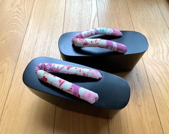 ★komorebi museum★ 25SS_2Colors Handmade Weaving Strap Clog Japanese Okobo Kimono Sandal/ Vintage Maiko Kimono Geta Zori