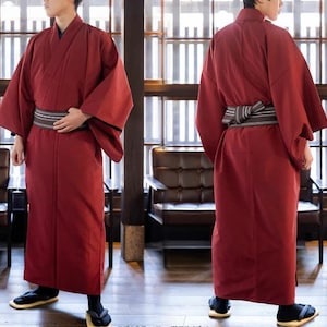 Conjunto de kimono japonés tradicional para hombre: kimono Haori, Kaku Obi  y kimono Nagagi para hombre en oferta -  España