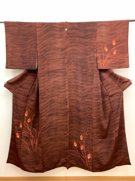 Japanese Kimono Robe / Silk Kimono Houmongi / Kimo