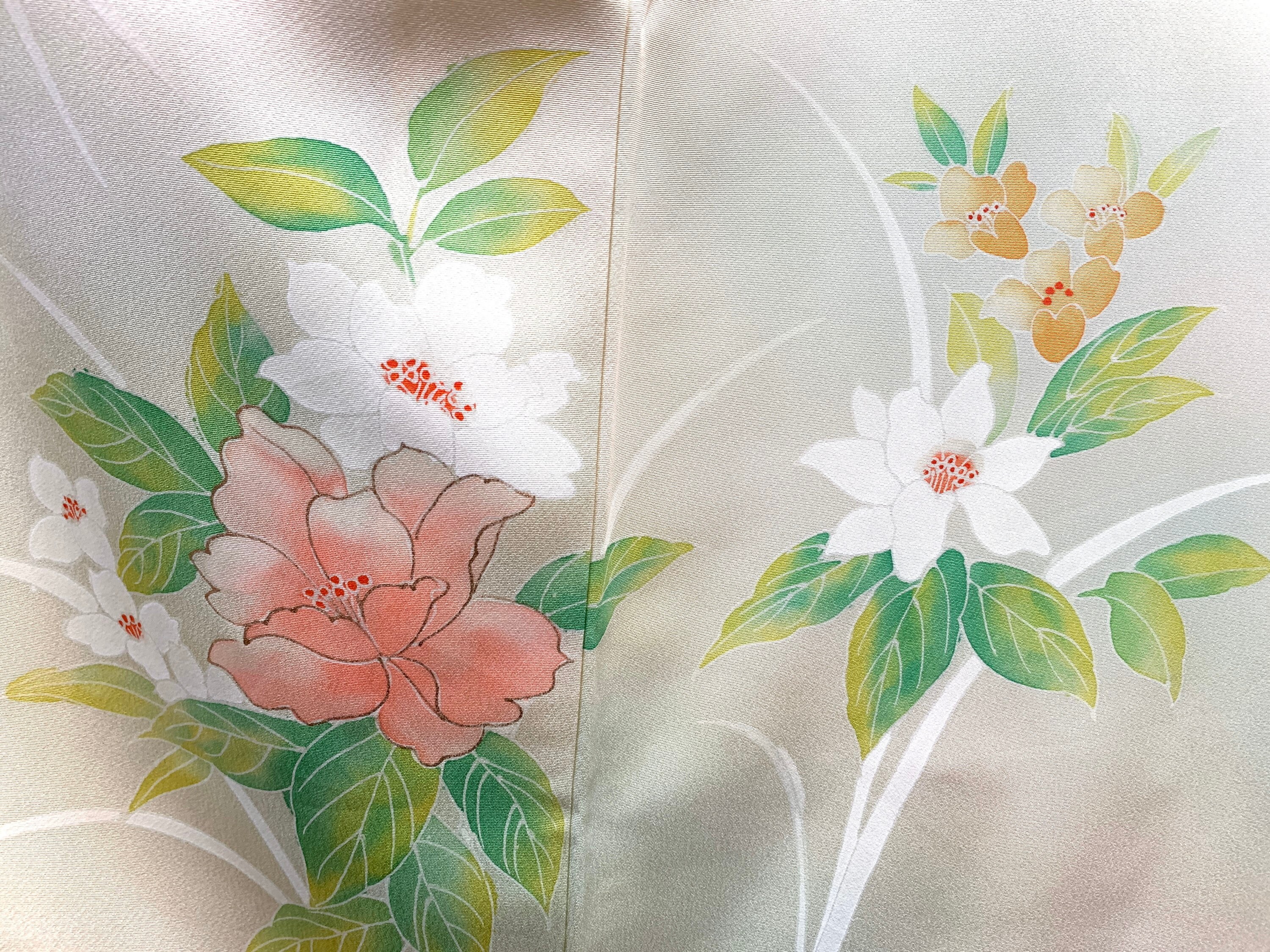 Kimono Houmongi / Japanese Vintage Silk Kimono Dress/ High