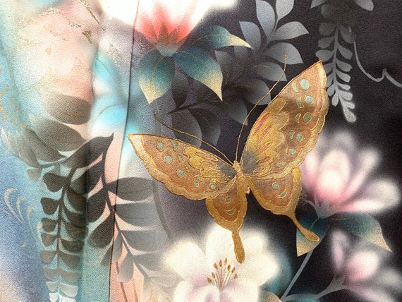RARE!! Japanese Silk Kimono Houmongi / Vintage Sil