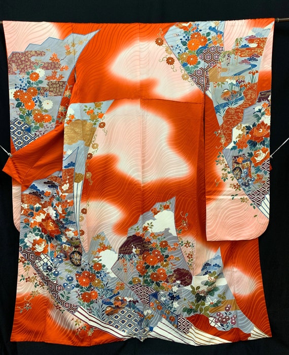 Gorgeous!! Japanese FURISODE Kimono/ Silk Kimono/