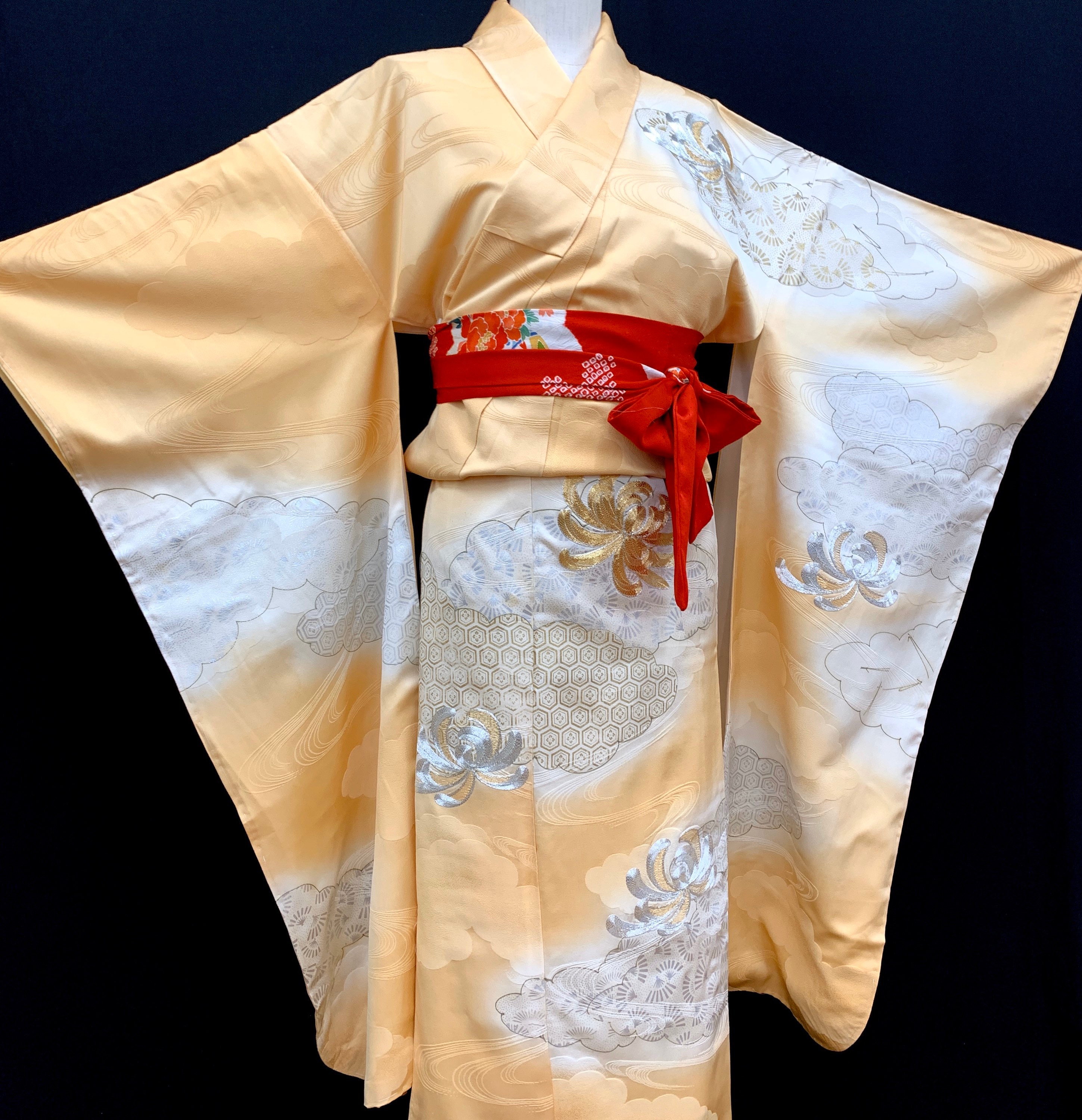 High Quality Japanese FURISODE Kimono/ Unused/ Silk Kimono/ Etsy
