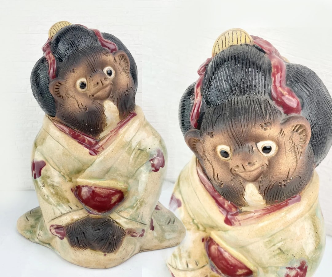 Antique Tanuki Statue/ Japanese Shigaraki Ware/ Made in Japan/ Etsy