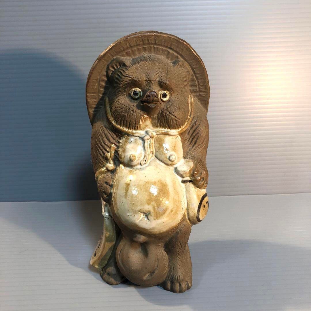 Antique Tanuki Statue/ Japanese Shigaraki Ware/ Made in Japan/ Etsy