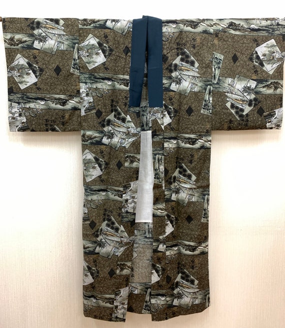 Japanese Men's Kimono / Vintage Kimono Robe / Samu