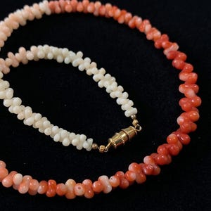 RARE!! Japanese Coral Necklace/ Red, Momo, White coral, Natural Coral Necklace/ Japanese Ganuine Coral Necklace　　 Bild 3