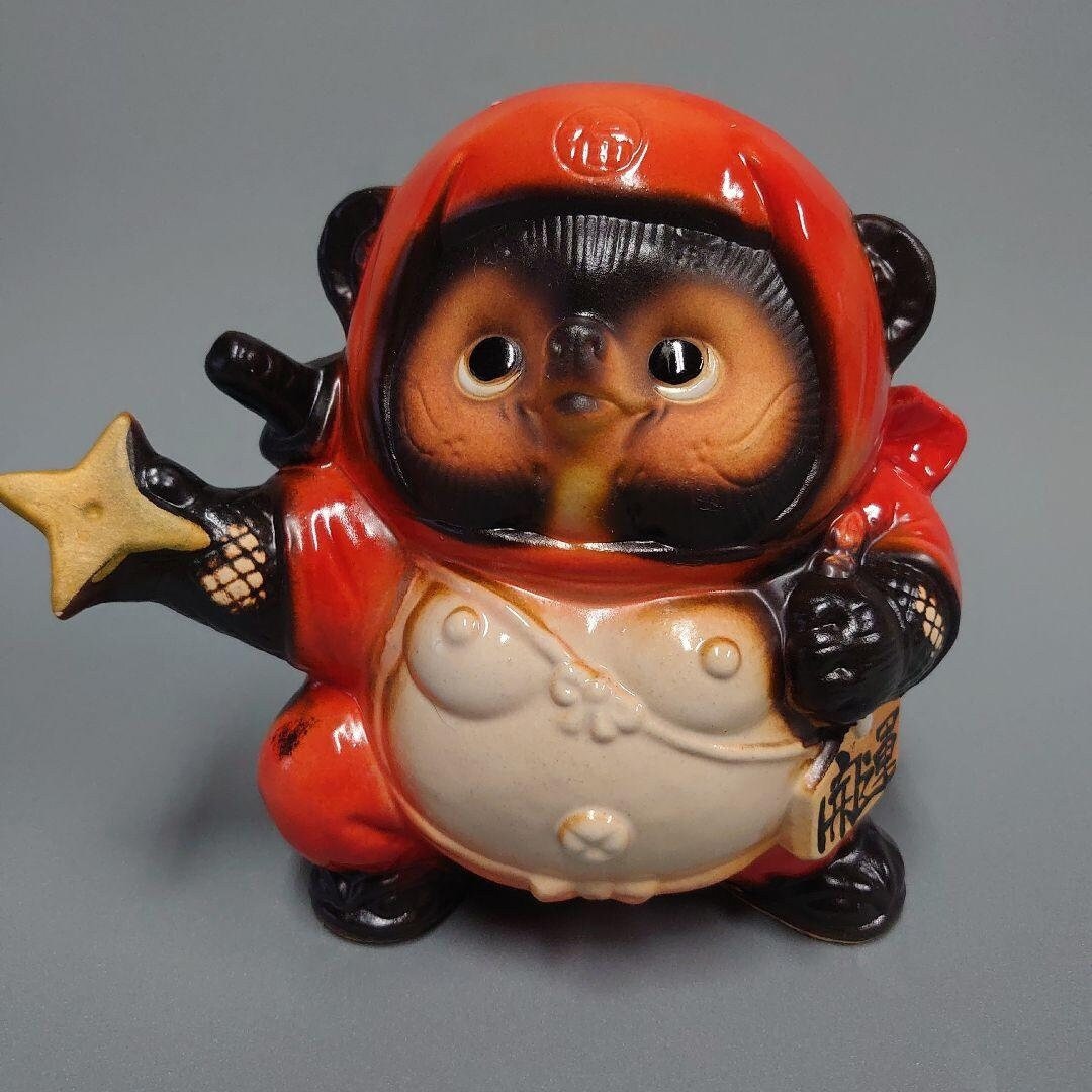 Tanuki Statue/ Japanese Shigaraki Ware/ Ninja Tanuki Statue/ Etsy