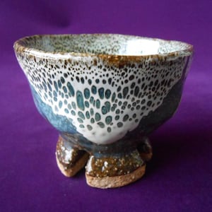 Japanese Ceramic Sake Cup, Ceramic Handmade Yunomi Cup, Japanese Pottery with Natural Glaze, Guinomi, 0413a