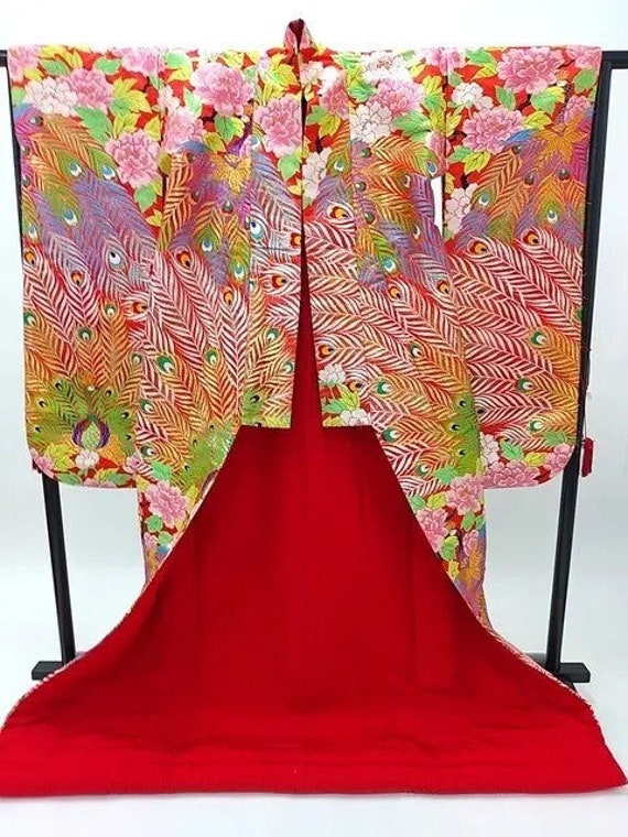 RARE!! Japanese UCHIKAKE Kimono/ Vintage Silk Wedd