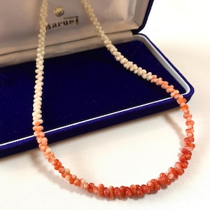 RARE!! Japanese Coral Necklace/ Red, Momo, White coral, Natural Coral Necklace/ Japanese Ganuine Coral Necklace　　 Bild 1