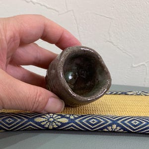 Japanese Ceramic Sake Cup, Ceramic Handmade Yunomi Cup, Japanese Pottery with Glaze, Guinomi, 051601