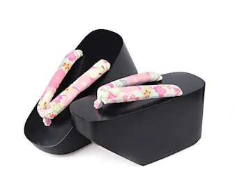 ★komorebi museum★ 25SS_2Colors Handmade Weaving Strap Clog Japanese Okobo Kimono Sandal/ Vintage Maiko Kimono Geta Zori