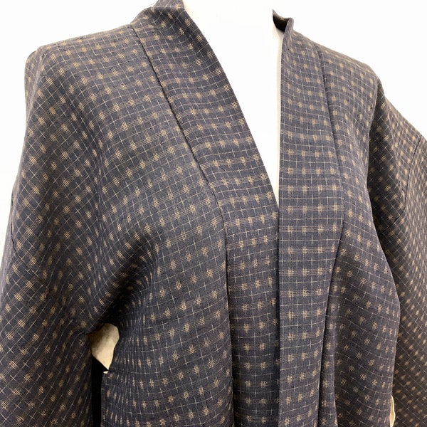 Japanese Kimono Haori / KASURI/ Silk Haori Jacket / Short Kimono Robe/ Kimono Jacket/ 100501