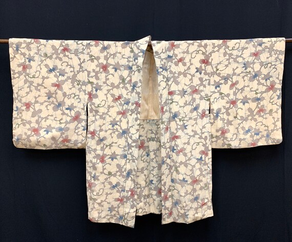 Japanese Silk Kimono Haori / CHIRIMEN/ Silk Haori