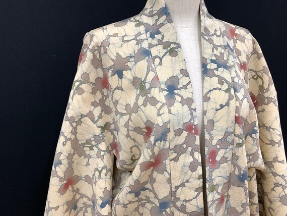 Japanese Silk Kimono Haori / CHIRIMEN/ Silk Haori
