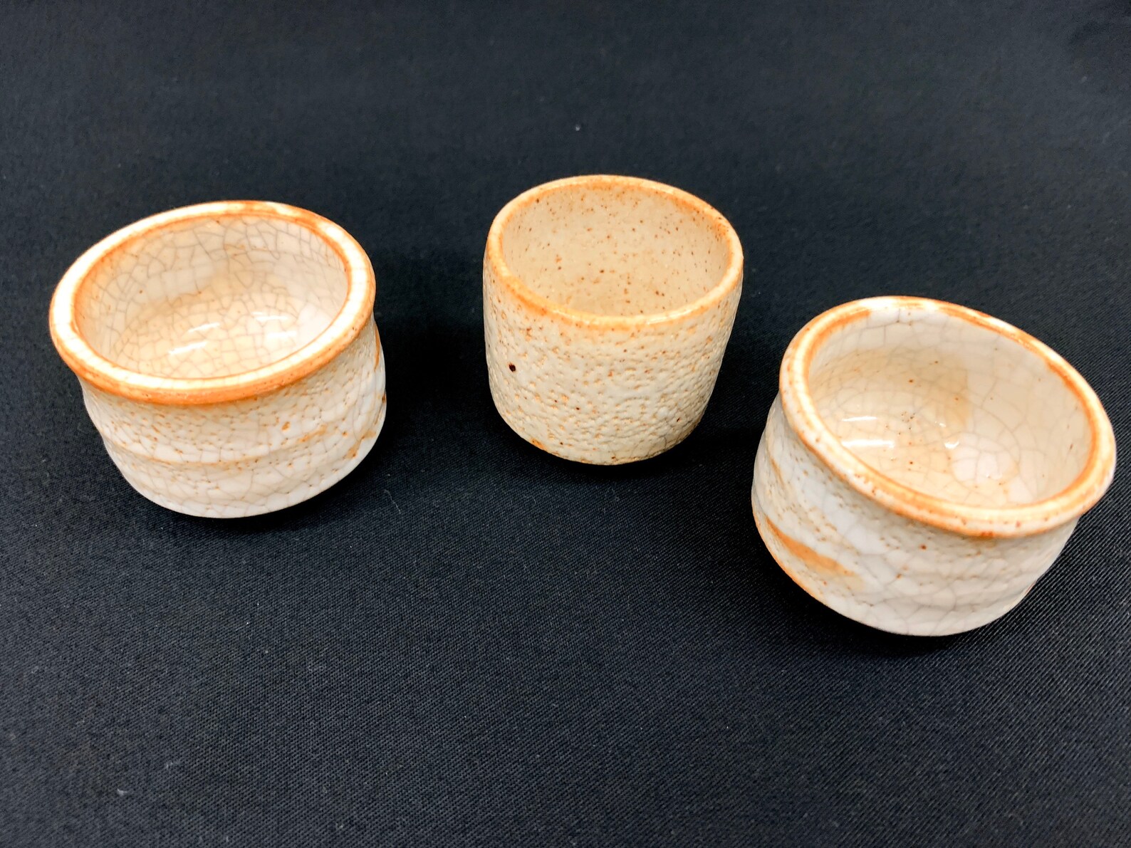 Japanese Ceramic Sake Cup/ Set of 3 Guinomi/ Hagi Yaki/ Hagi Etsy