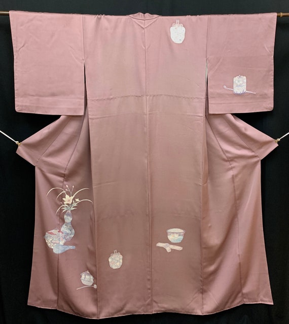Japanese Kimono Houmongi/ RINZU/ Tea Ceremony/ Vin