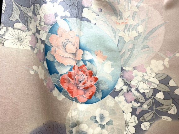 High Quality!! Japanese Silk Kimono Houmongi/ Unus