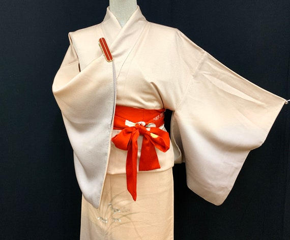 Japanese Kimono Robe / Unused Silk Houmongi / Dres