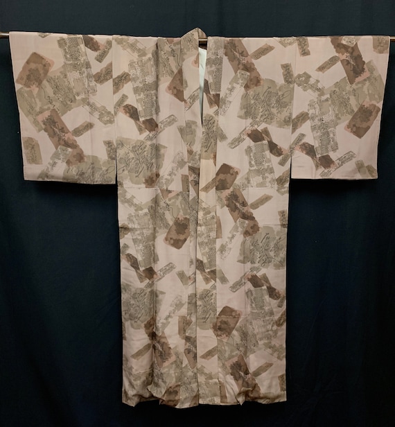 Japanese Men's Silk Kimono / Vintage Kimono Robe /