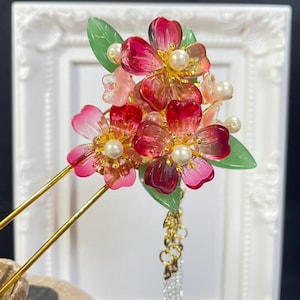 Japanese Kanzashi Hair Sticks/ Hair Pin/ Bira Kanzashi/ Maiko Kanzashi/ Kimono Hair Stick/ kanzashi hair ornament/ 010401
