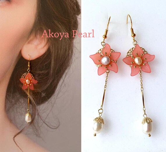 Akoya Pearl Earrings/ Natural Akoya Pearl Earrings/ Japanese Akoya Pearl/ 080401　