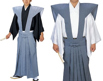 Authentic Japanese Hakama & Kamishimo set / Authentic SAMURAI Costume / Budo Costume / for Samurai Shogun Costume