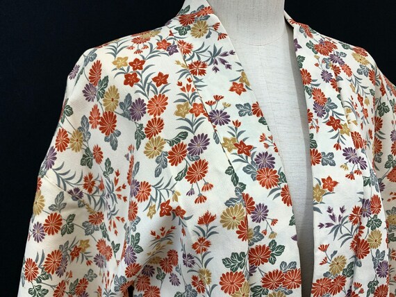 Japanese Silk Kimono Haori Jacket/ CHIRIMEN/ Silk