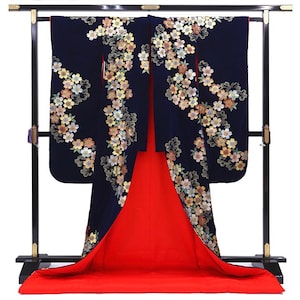 Japanese UCHIKAKE Kimono/ Vintage Silk Wedding Kimono/ Long Kimono Dress/ Wedding Kimono/ FURISODE/ 031103u