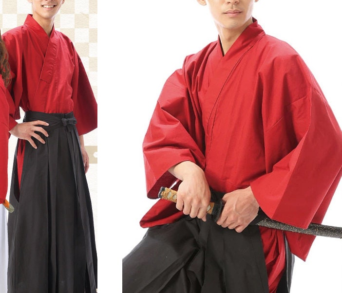 Men's Hakama + Kimono Set / SAMURAI Costume/ Budo Cosplay/ Samurai