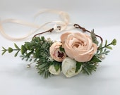 Dog flower collar, dog flower crown, blush succulent flower wreath, flower crown, dog flower wreath, dog flower collar, wedding flower crown