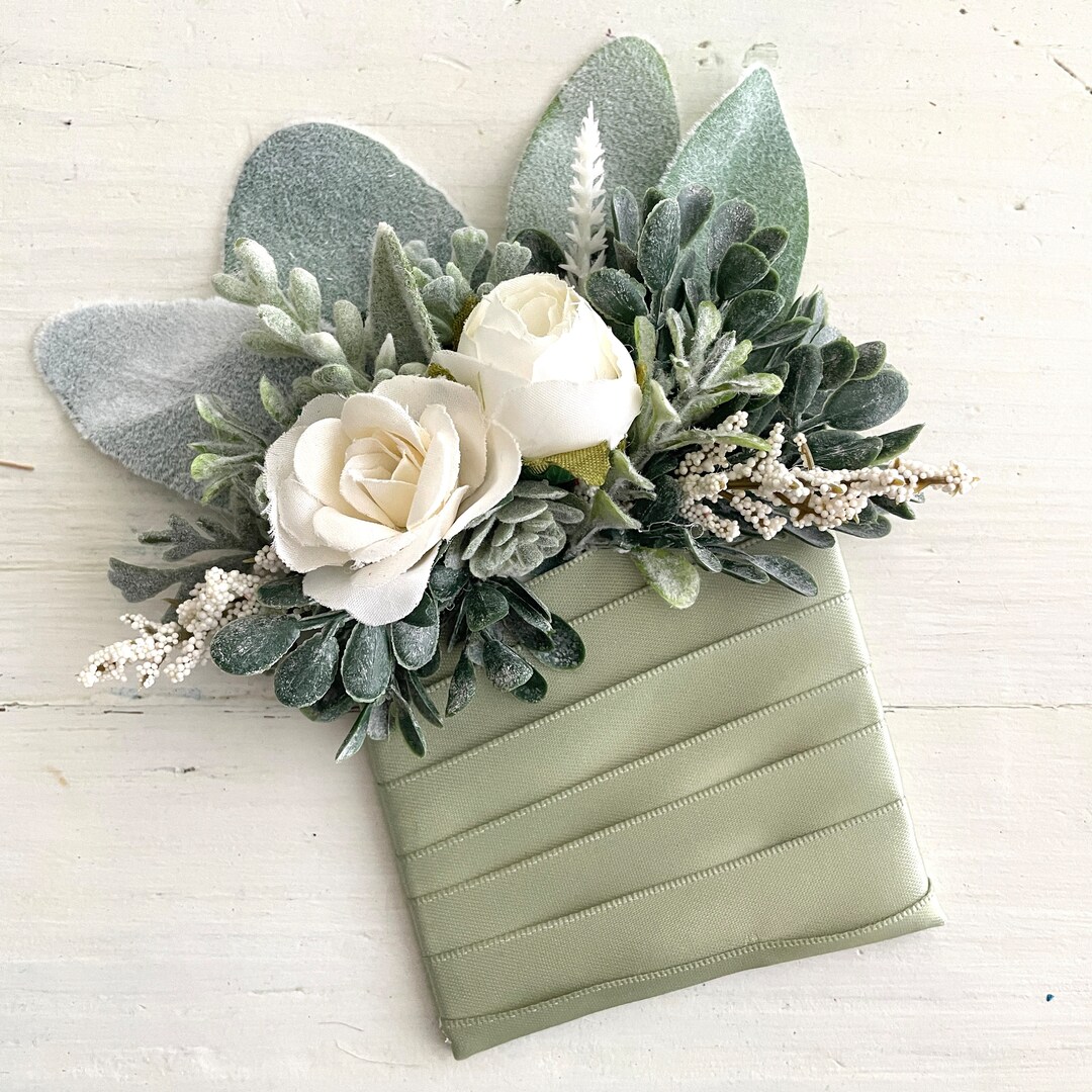 Wedding Pocket Boutonniere, Customizable Groom Boutonnière, Pocket