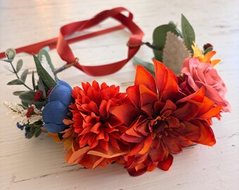 Rust Terracotta Dog Flower Collar: Boho Fall Wedding Attire