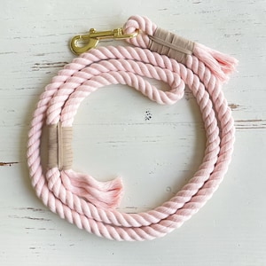 Soft Pink Rope Leash for Dog Birthday Gift, Engagement Photos, New Baby and Puppy Photos