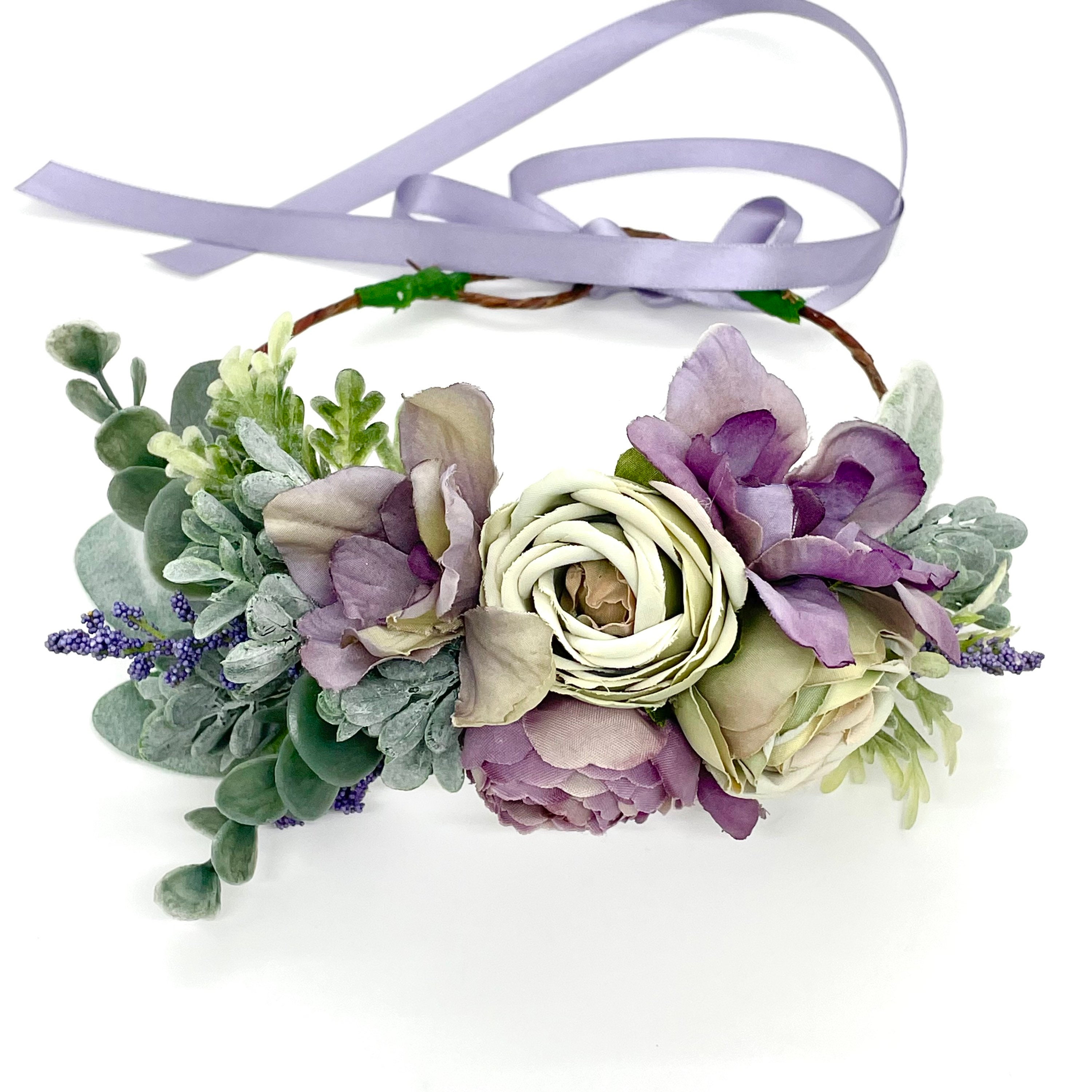 Lavender & Sage Dog Flower Collar Wedding Accessory
