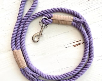 Lavender Cotton Rope Dog Leash: Upcycled Wedding Leash