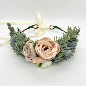 Dog flower collar, dog flower crown, blush succulent flower wreath, flower crown, dog flower wreath, dog flower collar, wedding flower crown
