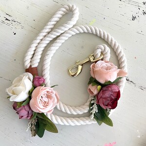 Mauve and Blush Colors Rope Dog Leash and Collar Set, Rope Leash, Rope ...