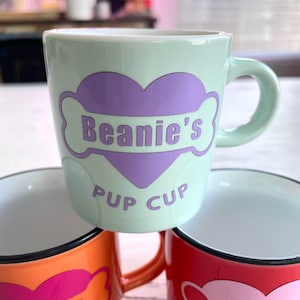 Seafoam Green Personalizable Reusable Pup Cup, Custom Puppuccino Mug, Dog Mom Gift, 4oz Personalized Pup Cup Mug, Dog Birthday Gift